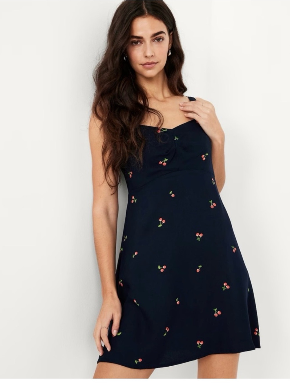 Fit & Flare Crepe Mini Dress - Cherries 🍒